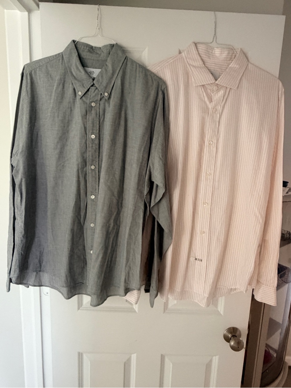 Jack Spade Button-Down Shirt Pair — Gray & Orange Stripe
